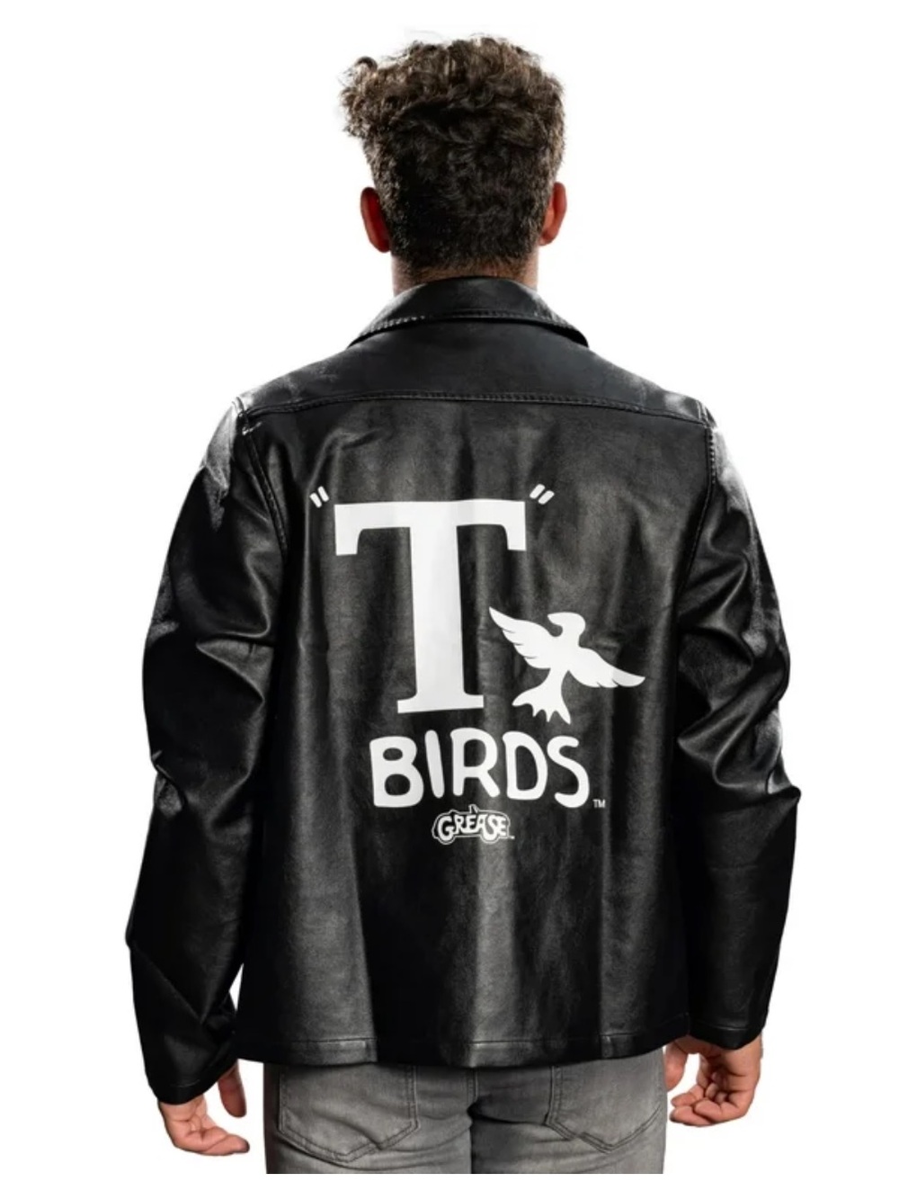 Grease "T" Birds Black Graphic Leather Jacket Size Small Gender Neutral